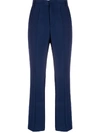 Plan C Tailored Straight Leg Trousers In Blue