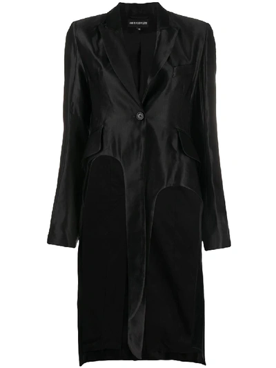 Ann Demeulemeester Asymmetric Satin Tail Jacket In Black