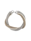 Miu Miu Woven Embellished Necklace In Nude