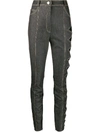 DAVID KOMA SIDE CUT-OUT HIGH RISE SKINNY JEANS