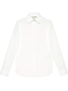 Gucci Hidden-text Long-sleeve Shirt In White