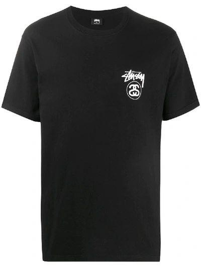 Stussy Logo T-shirt In Black