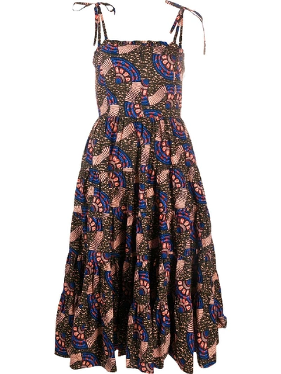 Ulla Johnson Tiered Abstract Print Dress In Multi