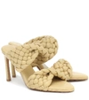 Bottega Veneta Yellow Intrecciato Curve Heeled Sandals In Yellow