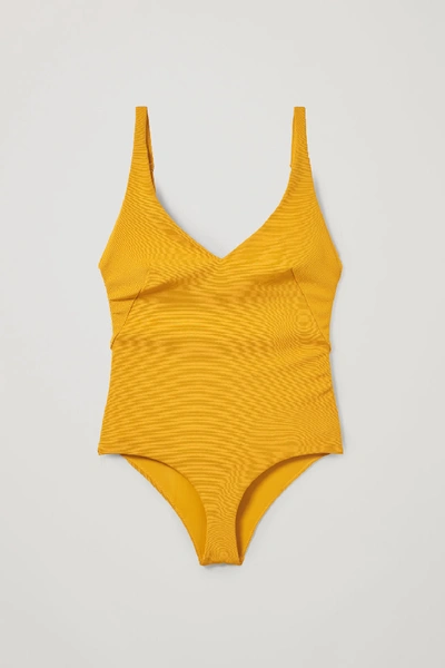 Cos V-neck Swimsuit In Yellow
