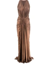 RICK OWENS PLEATED SLEEVELESS GOWN