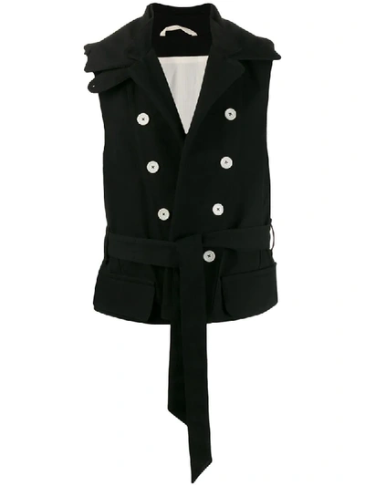 Ann Demeulemeester Contrast Button Waistcoat In Black