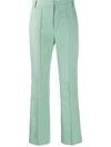 Plan C Tailored Wide-leg Trousers In Green