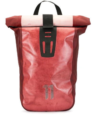 11 By Boris Bidjan Saberi Velocity 2 Logo Backpack In Red