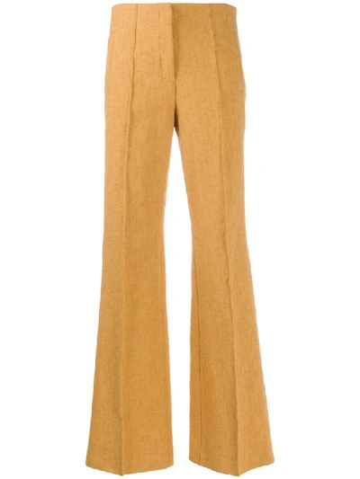 Dorothee Schumacher Textured Flared Trousers In Yellow