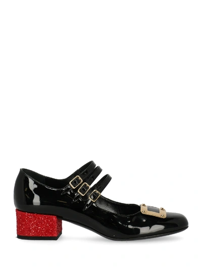 Pre-owned Saint Laurent Pumps In Black, Red