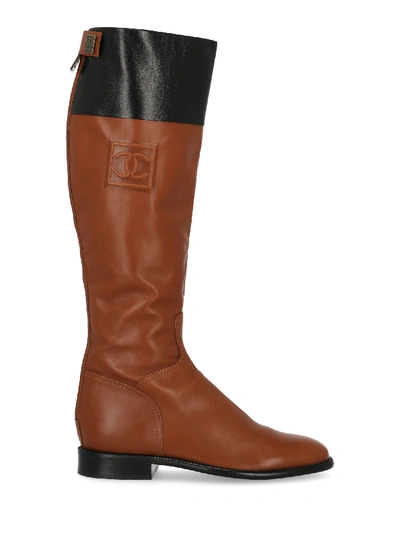 Pre-owned Chanel Boots In Brown