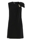 VERSACE RING BUCKLE DRESS IN BLACK