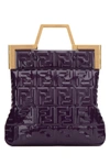 FENDI FENDI FF LOGO EMBOSSED SHOPPER TOTE BAG