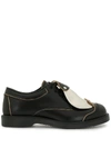 Comme Des Garçons Homme Deux Contrasting-panel Lace-up Shoes In Black