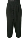 Comme Des Garçons Homme Deux Cropped Tapered-leg Trousers In Black