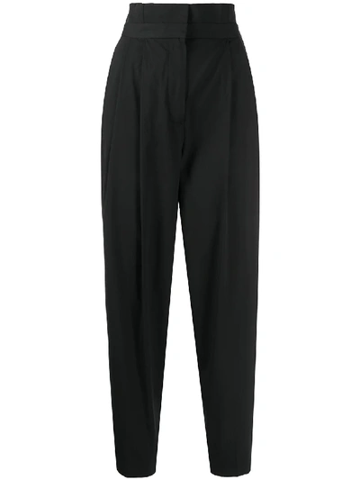 Pt01 High-waisted Pleated Trousers In Black