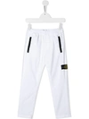 STONE ISLAND JUNIOR SCHMALE JOGGINGHOSE MIT LOGO