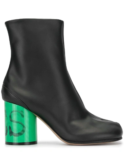 Maison Margiela Tabi Hologram Ankle Boots In Black/red/green