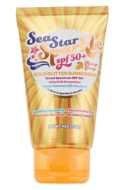 Sunshine & Glitter Kids' Sea Star Sparkle Spf 50+ Rainbow Glitter Sunscreen In Gold