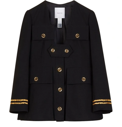 Patou Embroidered Safari Jacket In Black