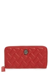 Kurt Geiger Eagle Leather Zip Around Wallet In Red/ Dark