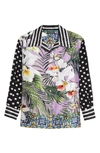 DOLCE & GABBANA MIXED JUNGLE PRINT SILK BLOUSE,F5N12TGDV19