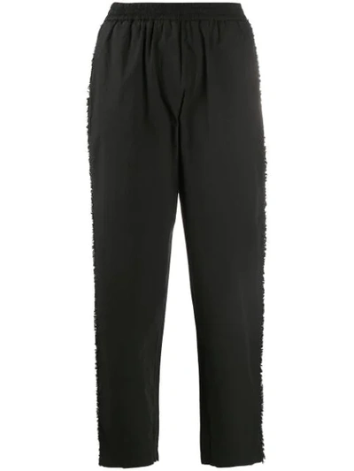 8pm Cropped Straight Leg Trousers In Black