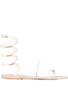 Ancient Greek Sandals Neutral Ofis Ankle Wrap Leather Sandals In Neutrals
