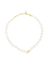 Anni Lu Gold-plated Stellar Pearl Beaded Anklet In Gold