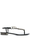 CASADEI CRYSTAL DETAILED OPEN TOE SANDALS