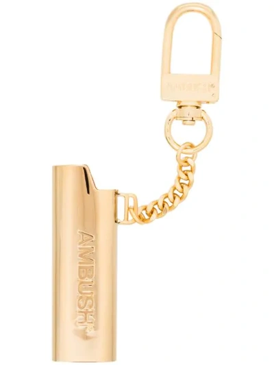 Ambush Lighter Key Chain In Gold
