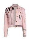 VERSACE SPLICED LOGO DENIM JACKET,0400012522709