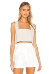 L'academie The Rochelle Crop Top In Beige
