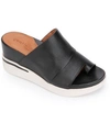 Gentle Souls By Kenneth Cole Gisele 65 Sporty Slides Women's Shoes In Black Leather