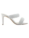 Alexandre Birman Alessia Woven Stiletto Sandals In White