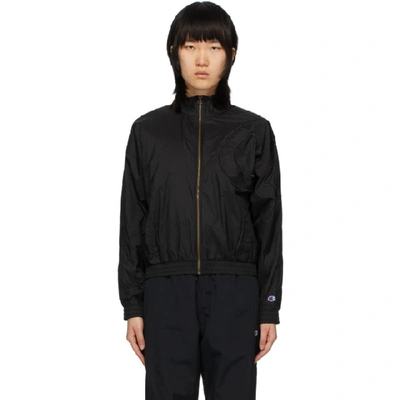 Champion Mock Neck Track Jacket In Nbk Black