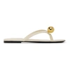 JIL SANDER JIL SANDER OFF-WHITE GOLD BALL THONG SANDALS