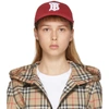 BURBERRY BURBERRY RED LOGO BASEBALL CAP