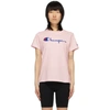 CHAMPION CHAMPION REVERSE WEAVE 粉色 BIG SCRIPT T 恤