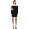 Balmain Off The Shoulder Knitted Dress In Black