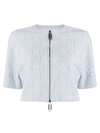 OFF-WHITE LIGHT BLUE ZIPPED CROP-TOP,OWAD115S20FAB001