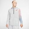 Nike Dri-fit Men's Fleece 1/2-zip Training Hoodie In Grey