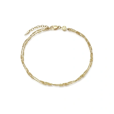 Missoma Vervelle Double Chain Anklet In 18ct Gold Plated Vermeil