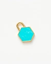 MISSOMA HEX CLIP-ON PENDANT 18CT GOLD PLATED VERMEIL/TURQUOISE,CR G P4 TQH