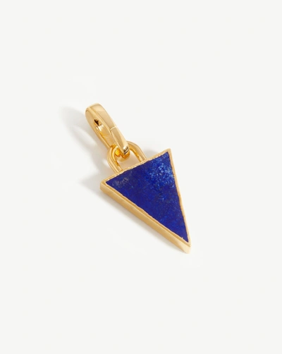 Missoma Triangle 18ct Yellow Gold-plated Vermeil And Lapis Clip-on Pendant In 18ct Gold Plated Vermeil/lapis