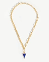MISSOMA DECONSTRUCTED AXIOM TRIANGLE CHAIN NECKLACE 18CT GOLD PLATED/LAPIS,CR SET N3