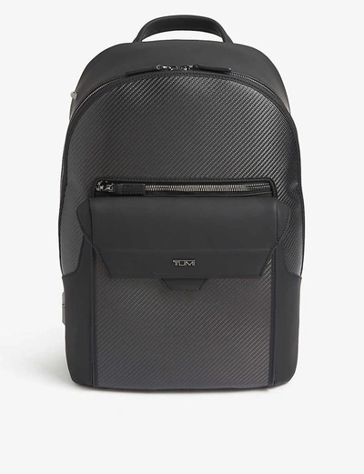 Tumi Marlow Leather-trimmed Backpack In Grey