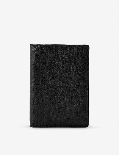 Smythson Grained Leather Passport Holder In Black