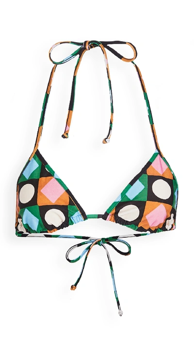 La Doublej Lucky Charms-print Bikini Top